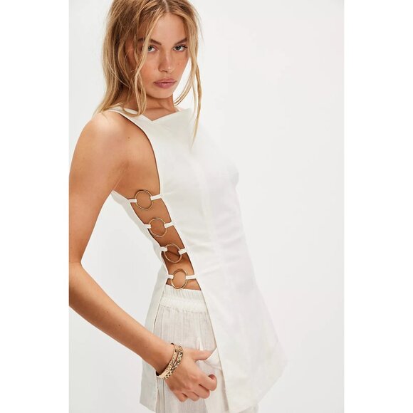 FREE PEOPLE Out Of Your League Tunic in Clean Ivory Size Size Small NWT - Picture 1 of 12